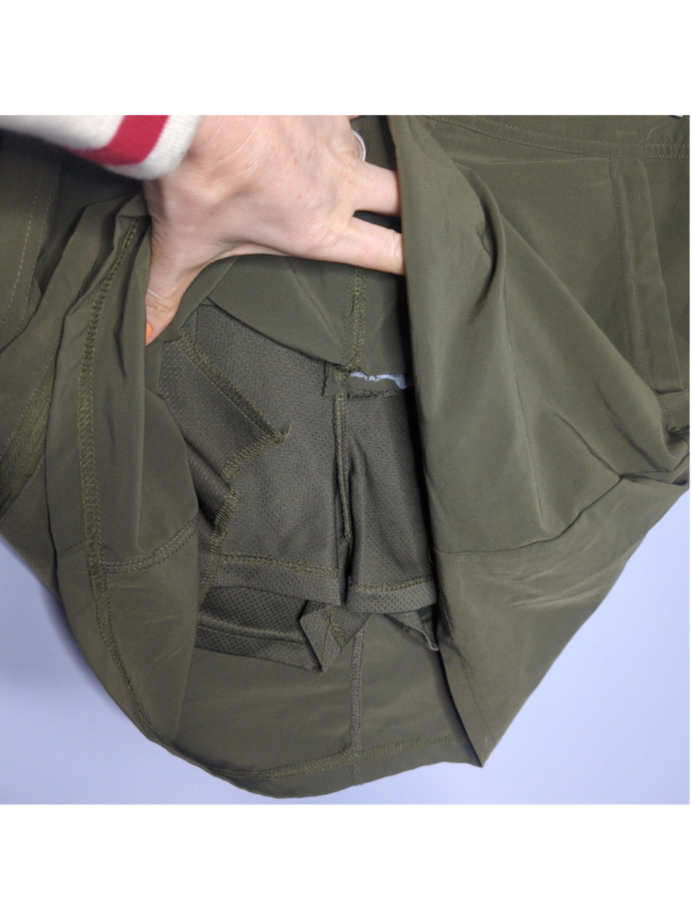 Mountain & Isles Olive Green Woven Hiking Utility Skort - Women's Medium - Picture 8 of 15